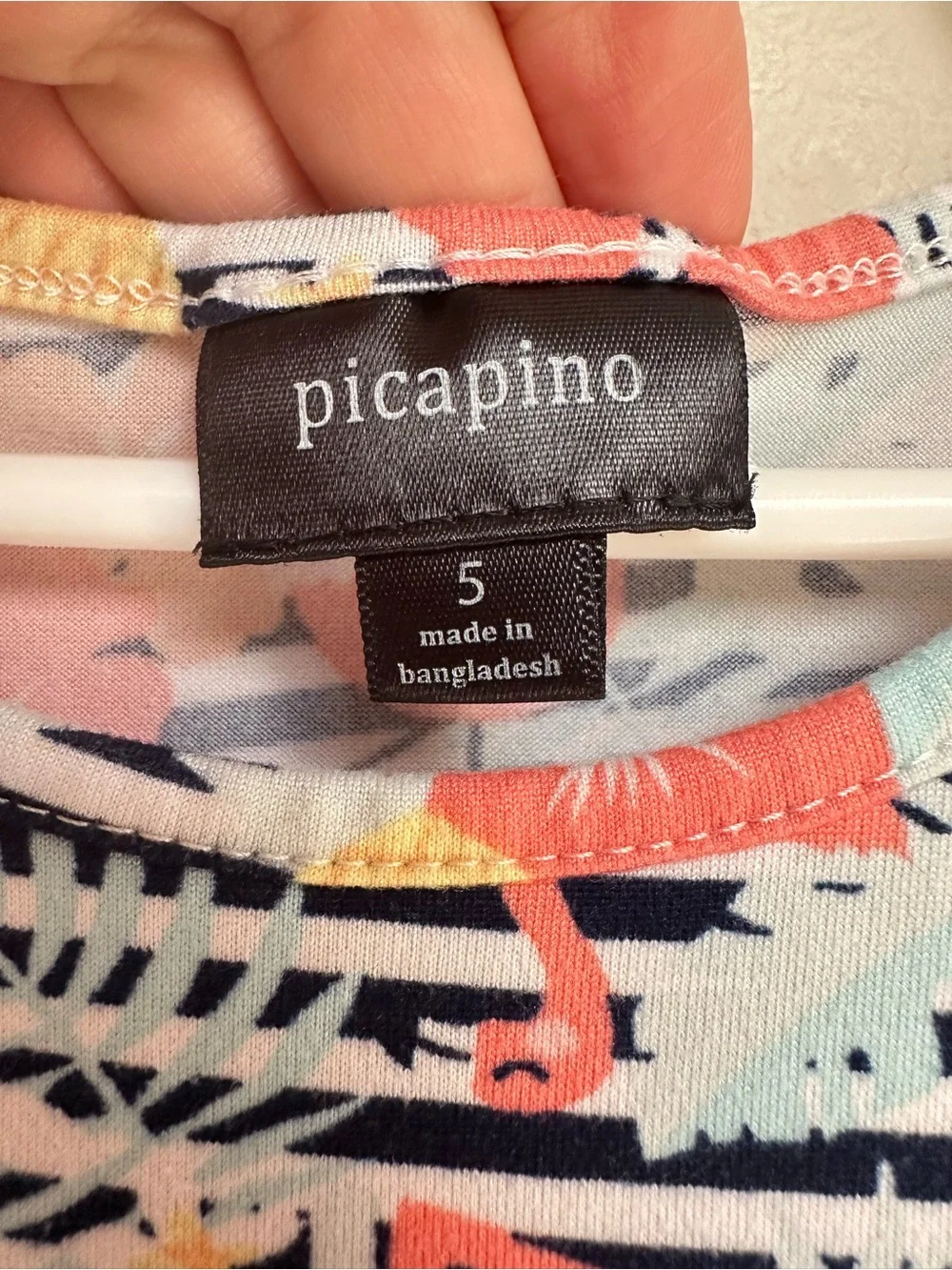 Picapino Girls Tropical Sleeveless Dress Size 5 Hibiscus Pineapple Print